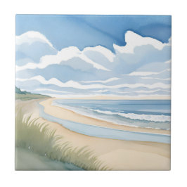 Passeio pela Praia | Aquarela de Oceano Costeiro