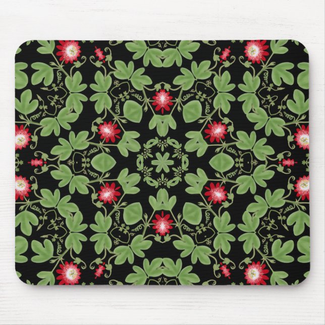 Passionflower vermelho Mousepad de Deco (Frente)