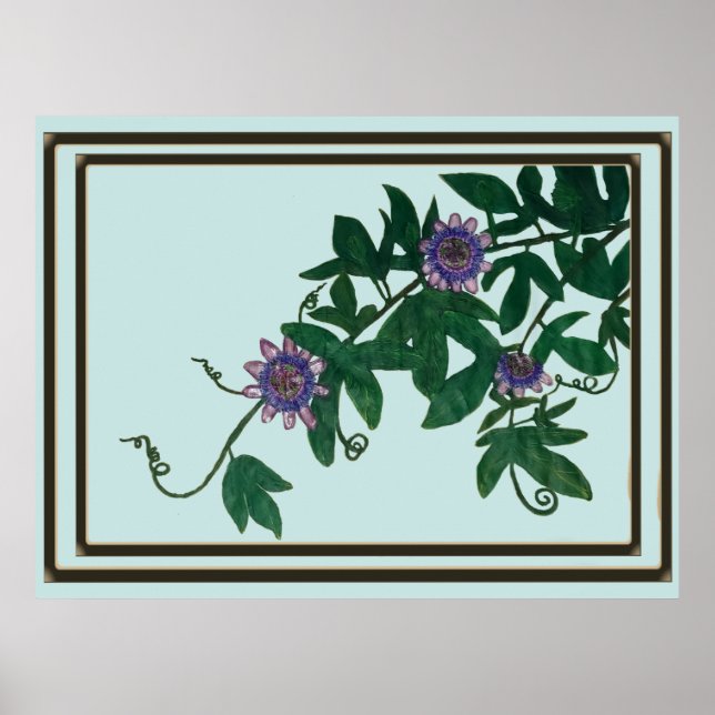 Passionflower Vine Print,  Poster (Semi-Gloss) (Frente)