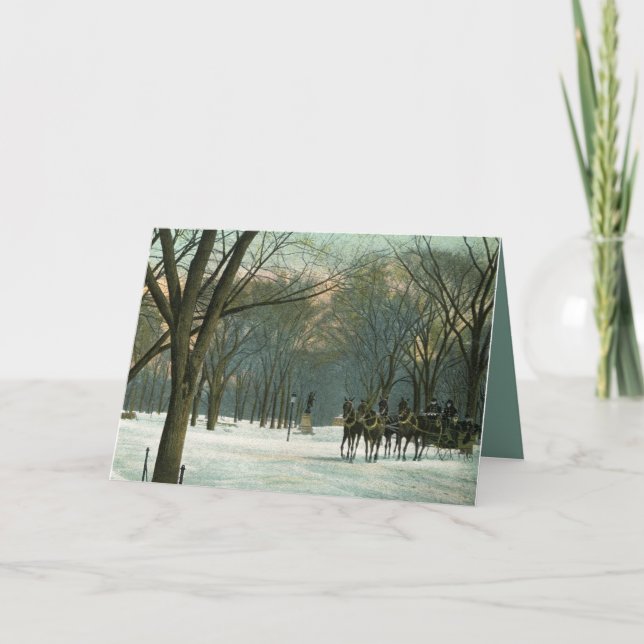 Passo de férias de 1910 no Central Park, cartão NY (Frente)