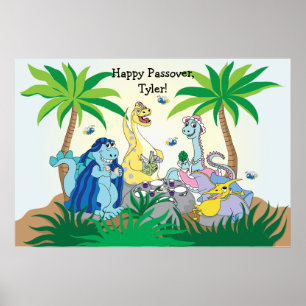 Passover Dinossauro Seder Poster 20 x 24 Matt Fini