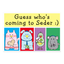 Passover Pets Seder Poster 20 x 24 Matte Finish