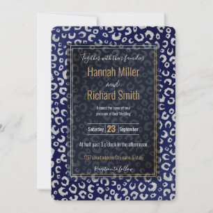 Pasta Azul Clássica Luminter Leopard Impressão Ani