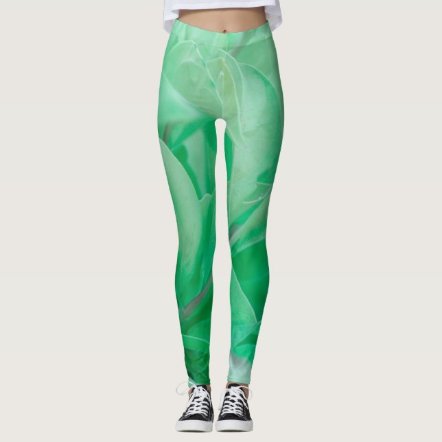 Pasta de Folha Verde Pálida Colores Leggings (Frente)