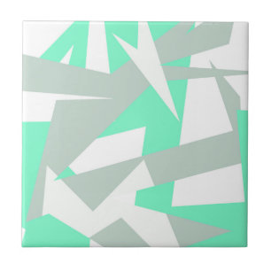 Pastas brancas abstrato Art Turquoise Cinzas