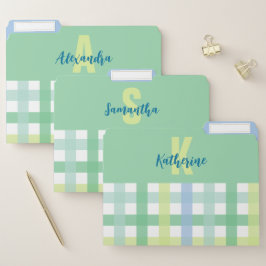 Pastas de Arquivos Gingham Modernos de Monograma A