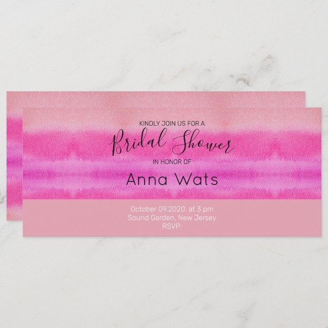 Pastéis De Cor-De-Água Rosa Pintados À Mão (Frente/Verso)