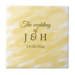Pastel amarelo-manteiga, casamento do casal le