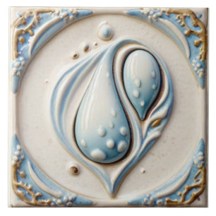 Pastel Azul e Água Branca Cai Azulejo de Banheiro