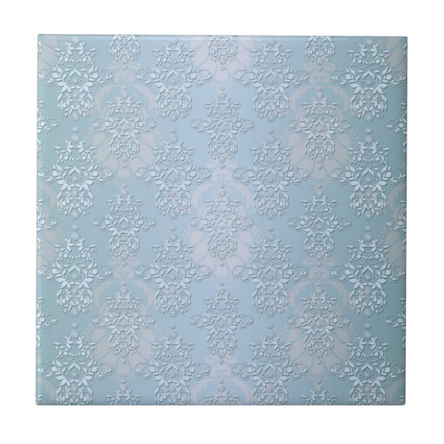 Pastel Baby Blue Damask (Frente)