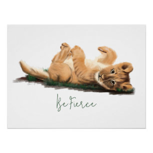 Pastel Baby Lion Cub Soft Willife Art Impressão