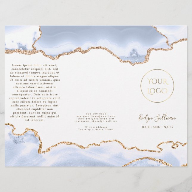 pastel blue agate brochure (Frente)