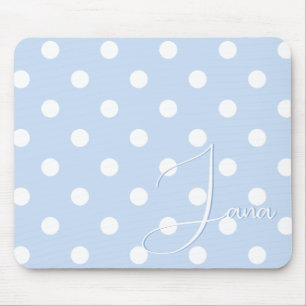 Pastel Blue Mousepad Com Seu Nome Personalizado