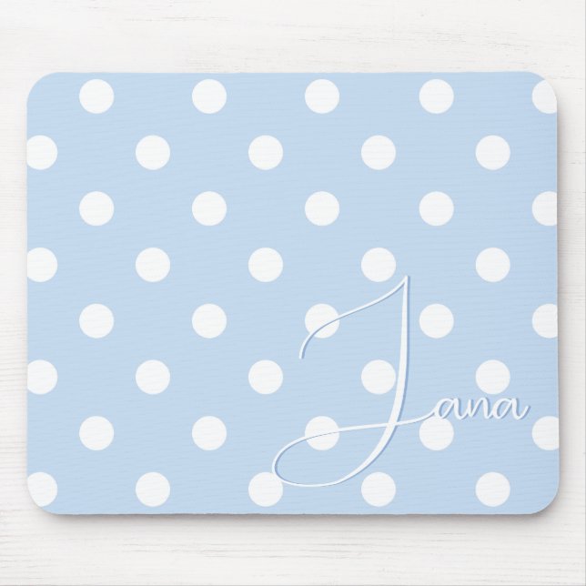 Pastel Blue Mousepad Com Seu Nome Personalizado (Frente)