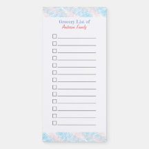 Pastel Blue & Pink Grocery List