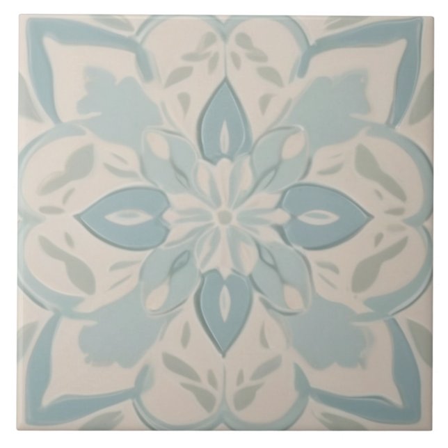 Pastel Blue & White Decorative Floral (Frente)