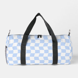 Pastel Blue White Retro Checkerboard Pattern