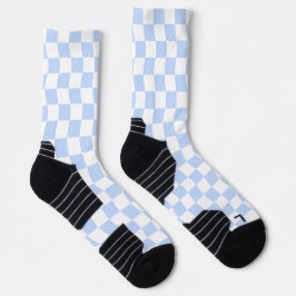 Pastel Blue White Retro Checkerboard Pattern