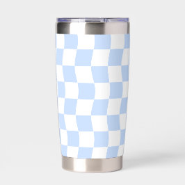 Pastel Blue White Retro Checkerboard Pattern
