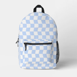 Pastel Blue White Retro Checkerboard Pattern