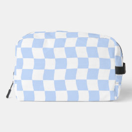 Pastel Blue White Retro Checkerboard Pattern Bag