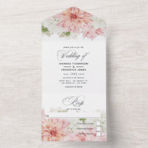Pastel Blush Pink Dahlia Casando Tudo Em Um Invita