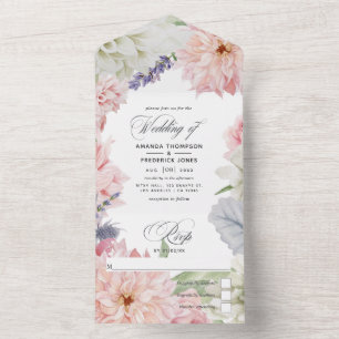 Pastel Blush Pink Dahlia Casando Tudo Em Um Invita