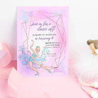 Pastel Bonito Ballerina Convite de aniversário