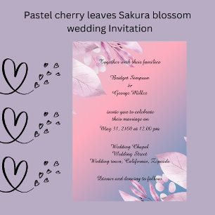 pastel cherry blossom sakura Casamento Convite