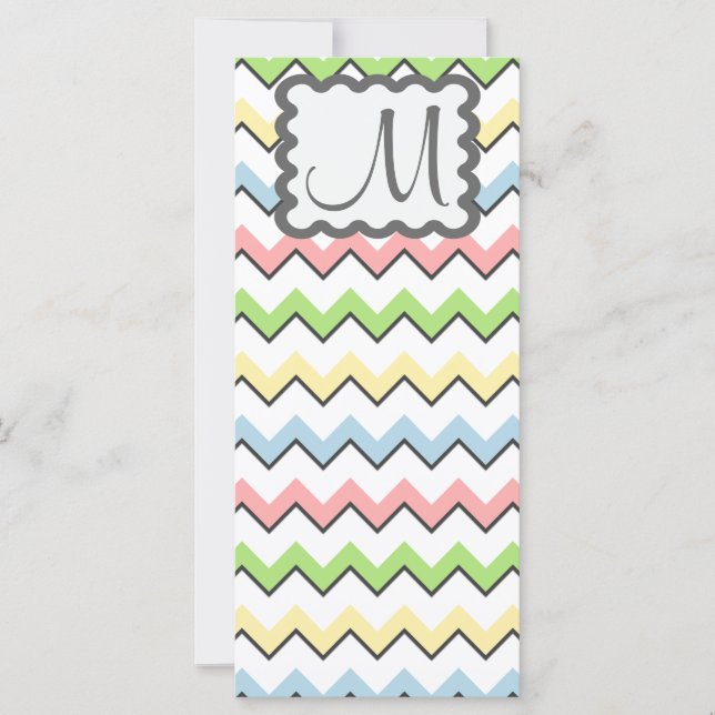 Pastel Chevron com Monograma por Shirley Taylor (Frente)