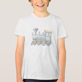 Pastel Classic Steam Train Engine Illustration