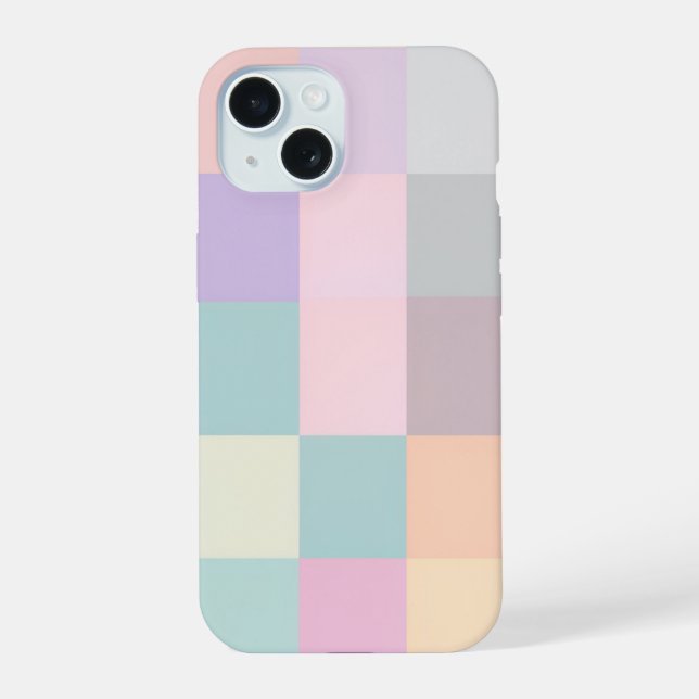 Pastel Color Grid Block Phone Case (Verso)
