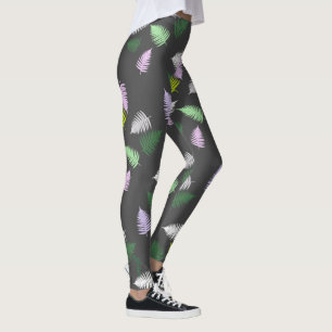 Pastel Colors Happy Green Fern Deixa Leggings