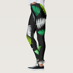 Pastel Colors Happy Green Fern Deixa Leggings