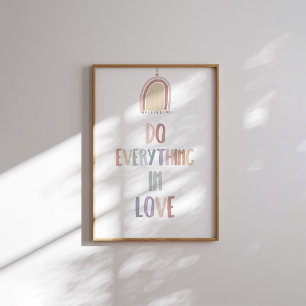 Pastel de aquarela Faça tudo no amor, poster