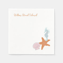 Pastel de Praia Desenha guardanapos de coquetel