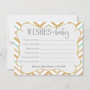 Pastel Dourado e verde Zig Zag Baby Wish