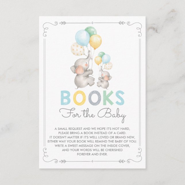 Pastel Elephant Traga um Cartão de Livro para a se (Frente)