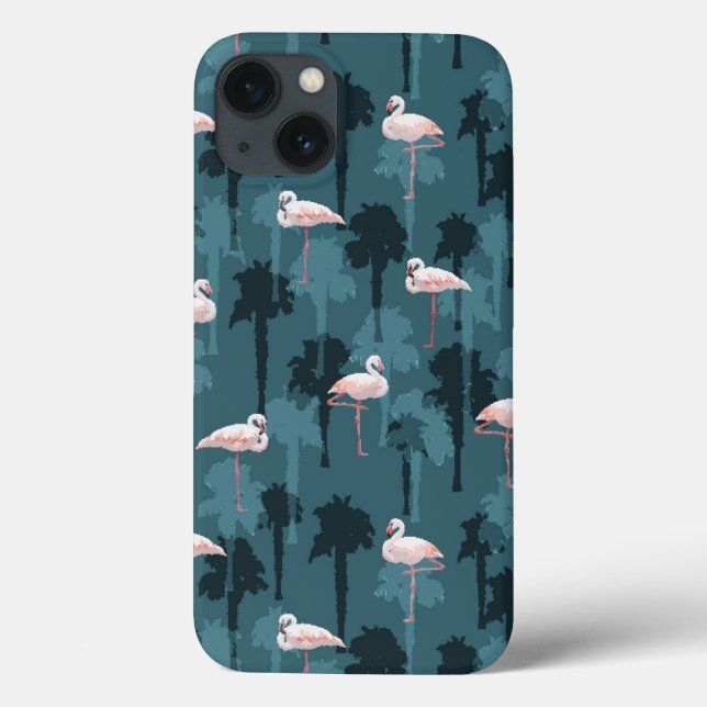 Pastel Flamingos Em Teal (Verso)