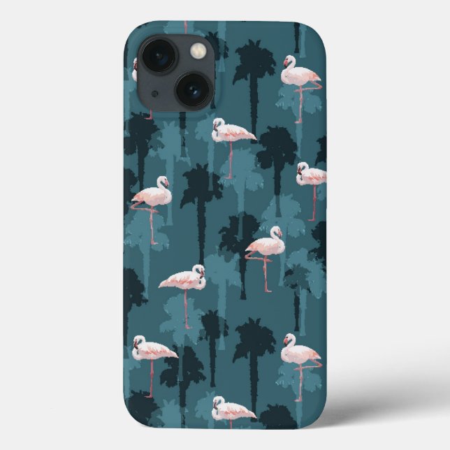 Pastel Flamingos Em Teal (Verso)