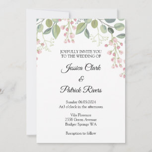Pastel floral de convite de casamento