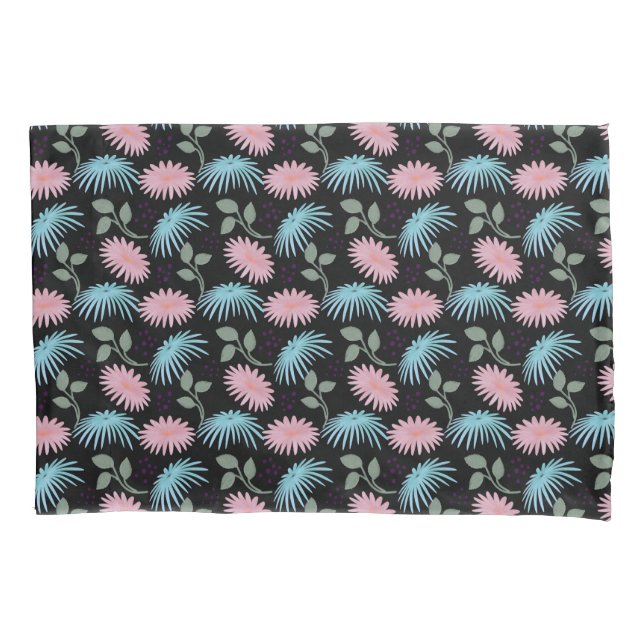 Pastel Floral Pattern on Black Background | Cute D (Frente)