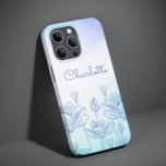 Pastel Floral Silhouette Overlay Nome Personalizad<br><div class="desc">O recurso Pastel Floral Silhouette Overlay Personalized Name iPhone 14 Pro Max Smart Capa de telefone apresenta um fundo pastel com uma camada floral com seu nome personalizado em um roteiro elegante de caligrafia escrita à mão. Presente perfeito para Natal, aniversário, Dia de as mães e muito mais. Elaborado por...</div>