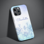 Pastel Floral Silhouette Overlay Nome Personalizad<br><div class="desc">O recurso Pastel Floral Silhouette Overlay Personalized Name iPhone 14 Smart Capa de telefone apresenta um fundo pastel com uma camada floral com seu nome personalizado em um roteiro elegante de caligrafia escrita à mão. Presente perfeito para Natal, aniversário, Dia de as mães e muito mais. Elaborado por ©Evco Studio...</div>