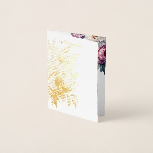 pastel floral vetal de convite de casamento (Frente)