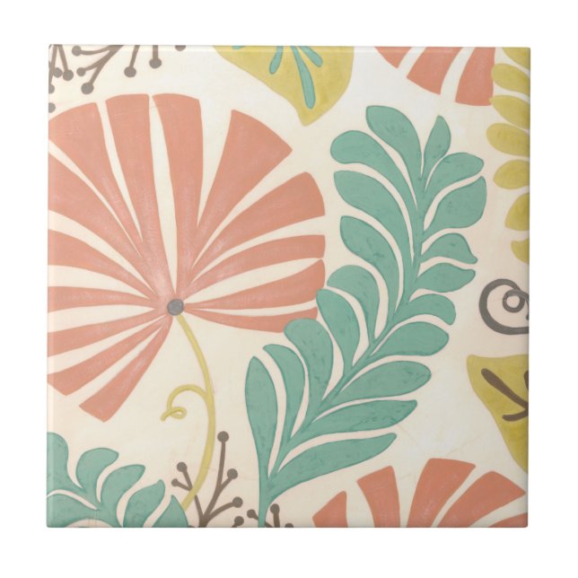 Pastel Floral Vines e Folhas em Fundo de Creme (Frente)