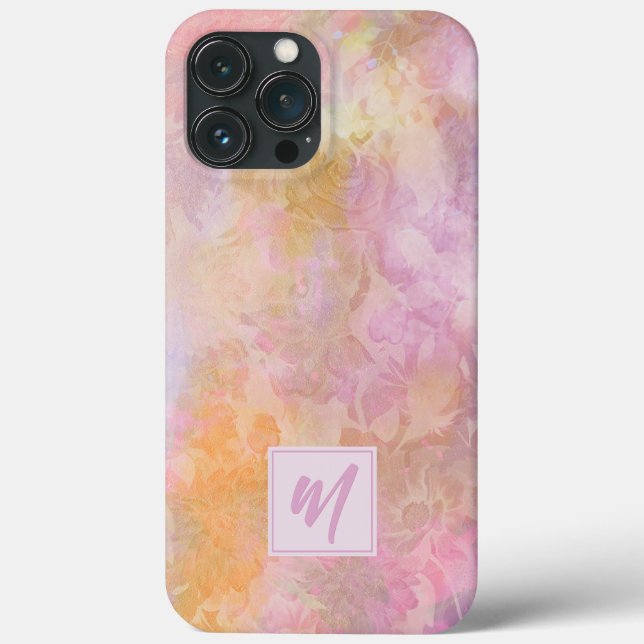 Pastel Florals With Chic Script Monogram (Verso)