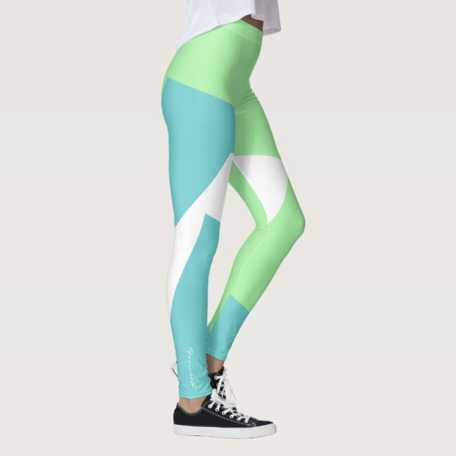 Pastel Focado Cores Turquesas Leggings Verdes (Direita)