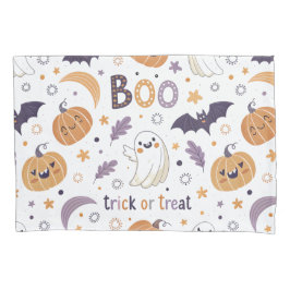 Pastel Ghost & Pumpkin Pillowcase