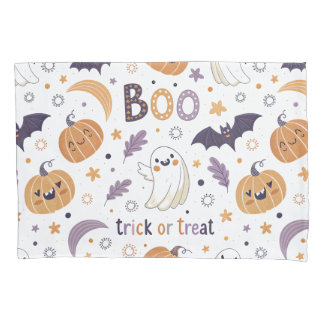 Pastel Ghost & Pumpkin Pillowcase